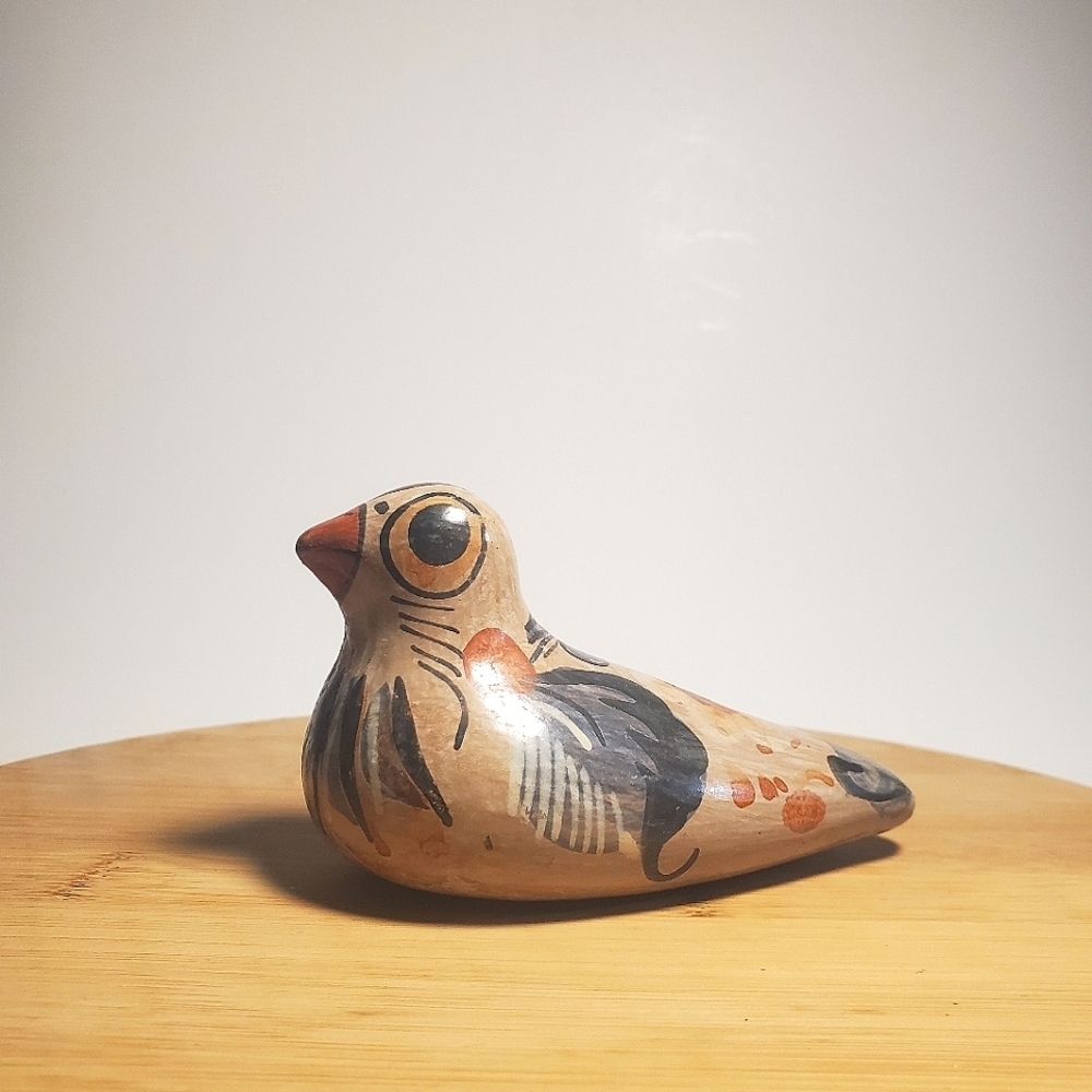 VINTAGE Tonalá Pottery Bird Figurine MCM Mexican Ceramic Folk Art EUC